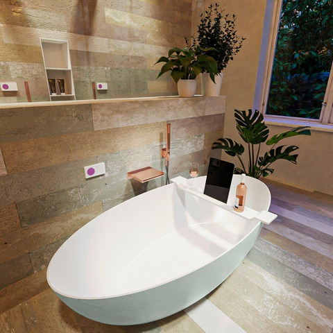 MONDIAZ FLOAT baignoire autoportante 170x80cm couleur Greey baignoire intérieure talc SW491491