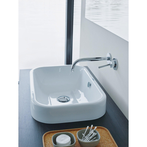 Duravit Happy D.2 Opzetwastafel - 60x40cm - zonder kraangat - met overloop - glans wit SW68369