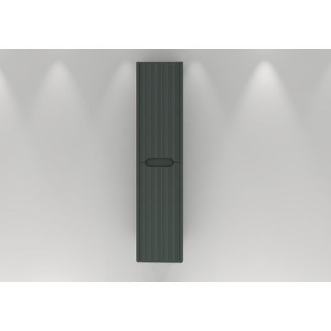 H&R badmeubelen Juice Hoge Kast - 40x35x170cm - met ronde hoeken - 3D-front - 2 deuren - linksdraaiend - petrol mat SW875822