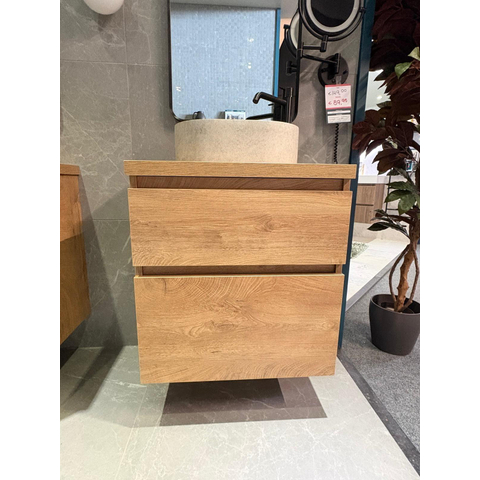 BRAUER Delight badmeubelset (onderkast + topblad) - 60x46x60cm - 2 softclose lades - greeploos - 1 sifon uitsparing - Ocean Medium topblad - 60x46x4cm - Forest Tan SHOWROOMMODEL SHOW26654