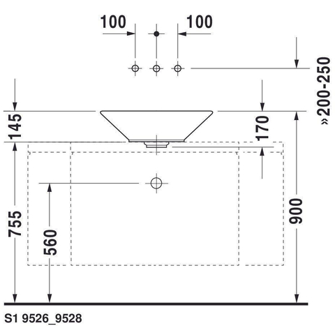 Duravit Starck 1 opzet wastafel 53 cm. rond wit 0298995