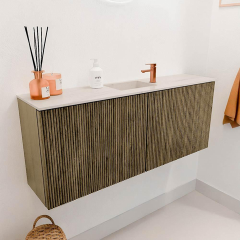 Mondiaz JOYA-DLUX 100cm meuble de toilette - couleur Dusk - Vasque FAYE position Milieu 1 trou de robinet couleur Meli. SW1425833