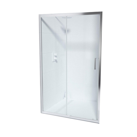 FugaFlow ID06 Quick Fit porte de douche coulissante - 120x190cm - 6mm verre de sécurité - profilé aluminium - anti calcaire - Chrome SW999915