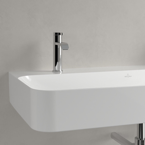 Villeroy & Boch finion wastafel - met 2 kraangaten - 100x47cm CeramicPlus - zonder overloop - White Alpine (glans wit) SW106490