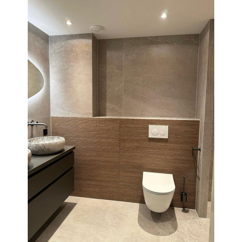 ÉCHANTILLON Terravito Rovella carreau mural et de sol - 120x120cm - rectifié - Aspect pierre naturelle - Pearl mat (gris) SW1221567