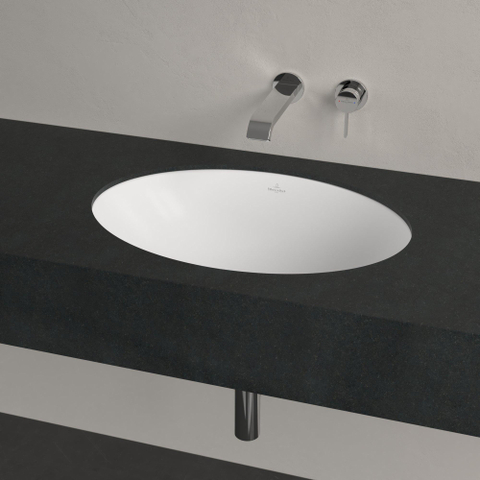 Villeroy & Boch Loop & Friends onderbouwwastafel - 60x38cm - zonder kraangat - met overloop CeramicPlus - mat wit SW971863