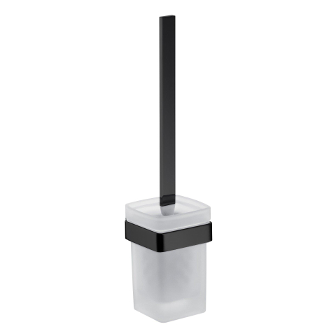 Emco Loft Garniture de balai de WC avec insert en verre L noir SW158988