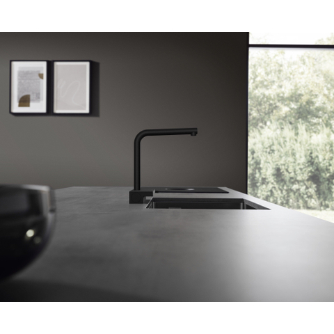 Hansgrohe Aquno Select M81 - 1 greeps keukenkraan - 250 uitrekb. uitloop - 2jet - sbox - mat zwart SW971406