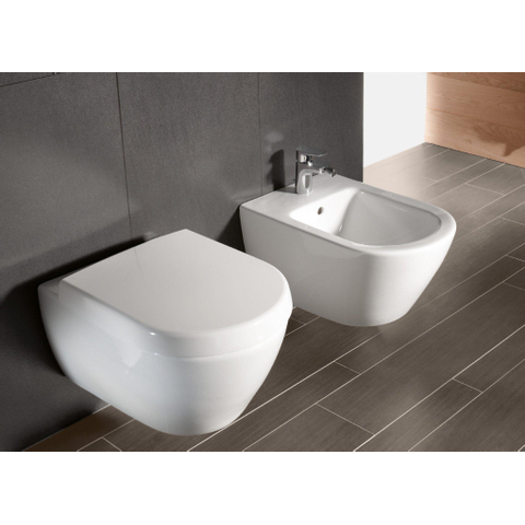 Villeroy & Boch Subway 2.0 wandbidet - 56.5x37.5x28cm - met overloop - White Alpine (glans wit) 0124040