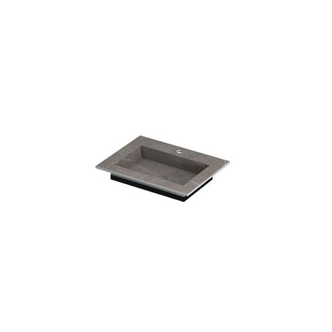 INK Post wastafel - 60x45x1cm - 1 wasbak - 1 kraangat - keramiek Armani grey mat SW693163