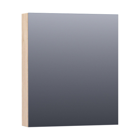 Saniclass Dual Spiegelkast - 60x70x15cm - 1 linksdraaiende spiegeldeur - MFC - legno calore SW242113