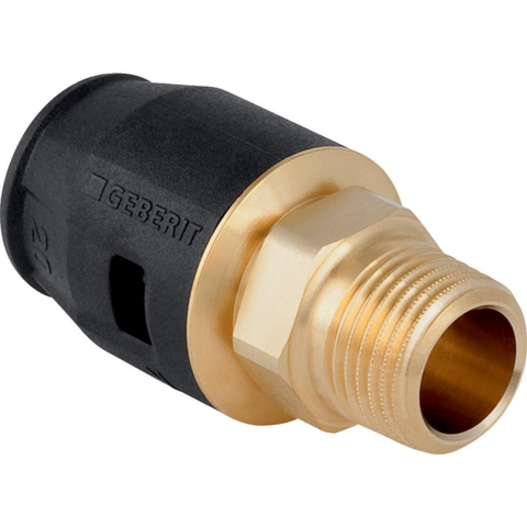Geberit Pushfit Overgangsfitting buitendraad messing 16x1/2 - messing (goud) 7950228