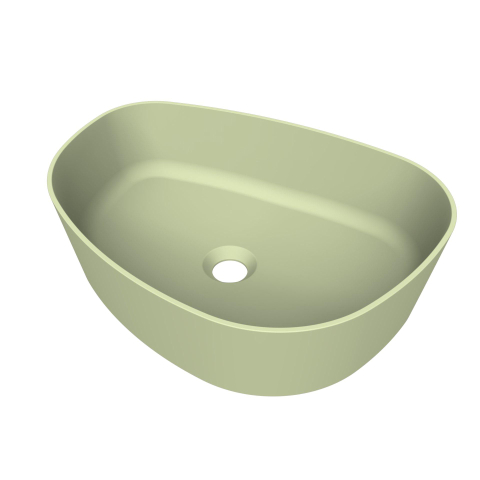 Arcqua Rocker waskom - opbouw - organisch rechts - 50x37cm - mat pastel groen SW1209130