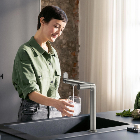 Hansgrohe Aqittura M91 SodaSystem 240, 1jet, starter set RVS-look SW1567480