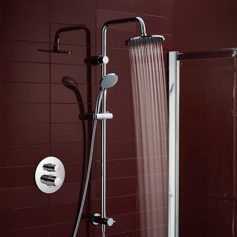 Ideal Standard Idealrain Colonne de douche pour robinet mural avec douchette et douche de tête et barre de douche chrome 0180735