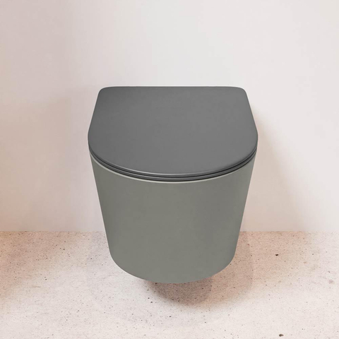 Mondiaz LAVIE WC suspendu – sans bride – 36 x 53 cm – avec abattant softclose – Smoke (brun clair), abattant Dark grey (gris) SW1208609