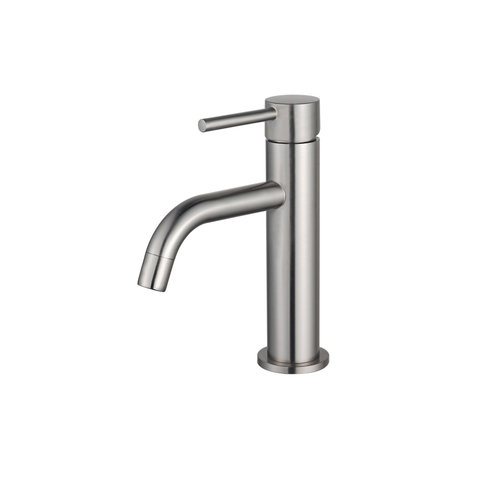 Fortifura Calvi Slim Wastafelkraan - 17.4cm - opbouw - PVD - geborsteld RVS SW377858