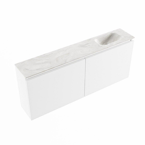 MONDIAZ TURE-DLUX Meuble WC 120 cm Talc. EDEN vasque Ostra position à droite. Avec 1 trou de robinet. SW1104672