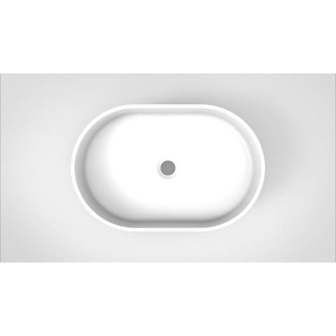 Arcqua Case waskom - 55x36cm - Ovaal - Cast marble Wit Mat TWEEDEKANS OUT14768