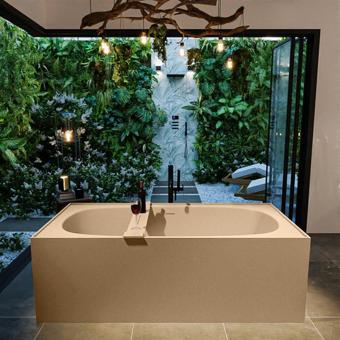 MONDIAZ ROCK Baignoire îlot - 170x70cm - couleur Plata / Talc SW1015106