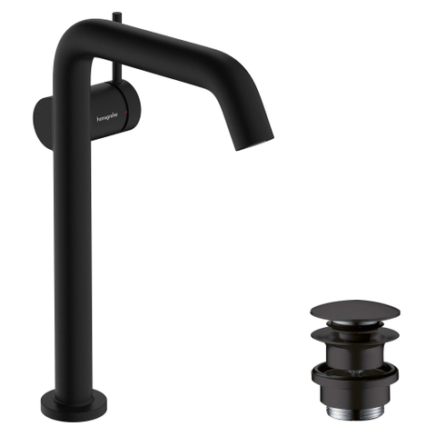 Hansgrohe Tecturis s Eengreeps wastafelkraan - 240 Fine - coolstart - voor waskommen - met afvoerplug - mat zwart SW918773