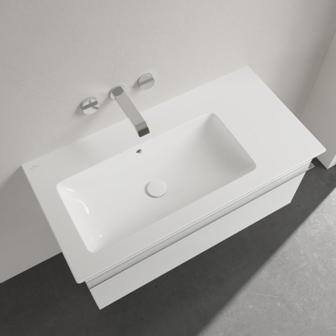 Villeroy & Boch venticello meubelwastafel - 100x50cm - zonder kraangat - met overloop - White Alpine (glans wit) 1025130
