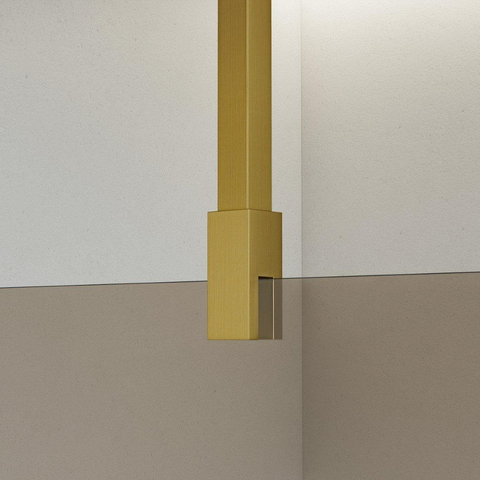 Fortifura Galeria inloopdouche - 180x200cm - rookglas - plafondarm - PVD - geborsteld messing (goud) SW957486