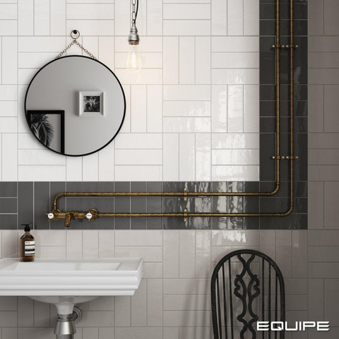 ÉCHANTILLON Terravito Elvella Carreau mural - 20x6.5cm - 8mm - Anthracite SW1221405