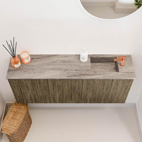Mondiaz JOYA-DLUX 100cm toiletmeubel - kleur Dusk - Wastafel FAYE positie Rechts 1 kraangat kleur Oza. SW1425990
