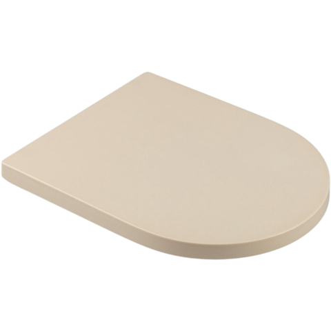 QeramiQ Dely Swirl Ensemble WC - 36.3x51.7cm - réservoir encastré Geberit UP320 - avec cadre Burda - abattant 35mm - plaque de commande taupe - boutons ronds - beige SW1164398