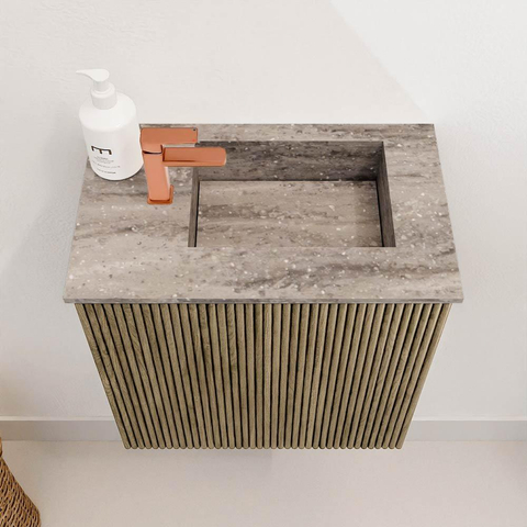 Mondiaz JOYA-DLUX 40cm meuble de toilette - couleur Dusk - Vasque FAYE position Droite 1 trou de robinet couleur Oza. SW1425965