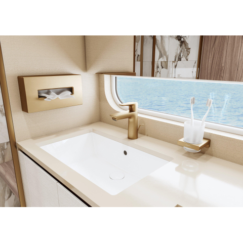 Hansgrohe AddStoris Q glashouder - met glas - geborsteld brons SW651251