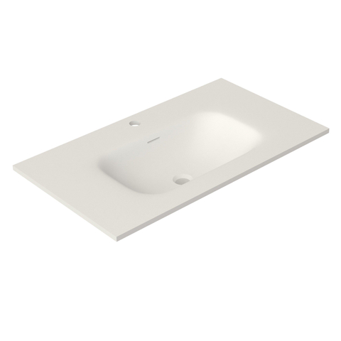 Saniclass Flow lavabo - 81x46x1.5cm - vasque centrale - 1 trou de robinet - blanc SW1174114