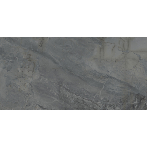 ÉCHANTILLON Terravito Ivello carreau mural et de sol - 60x120cm - rectifié - Aspect pierre naturelle - Dark poli (noir) SW1221255