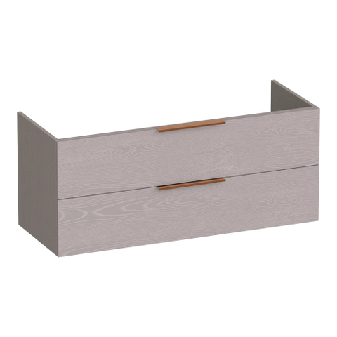 BRAUER Elevate meuble sous-lavabo 120 sans poignées rapportées 2 tiroirs à fermeture en douceur et 2 découpes pour siphon - Timber Greige SW1200069