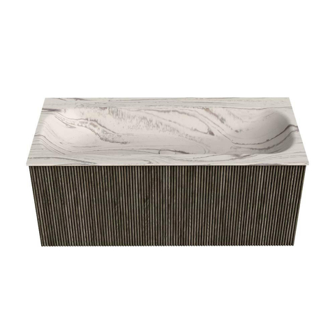 MONDIAZ KURVE-DLUX 100cm badmeubel kleur Shadow met 1 lade en 0 deuren. Wastafel BIG MEDIUM Midden zonder kraangat Nata. SW1432286