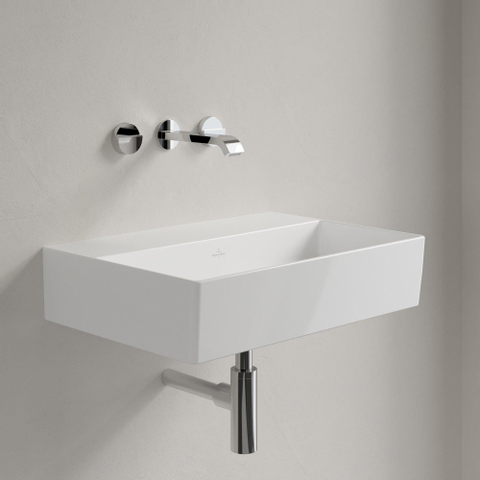 Villeroy & Boch memento 2.0 wastafel - voor handdoekhouders - 60x42cm - zonder overloop - zonder kraangat - White Alpine (glans wit) SW358407