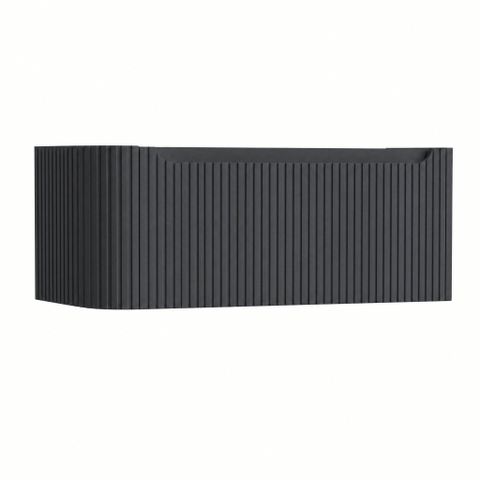 H&R Badmeubelen Juice Wastafelonderkast - 100x45x40cm - linkerhoek afgerond - 3D-front - 1 lade - geïntegreerde greep - dark blue SW1259767