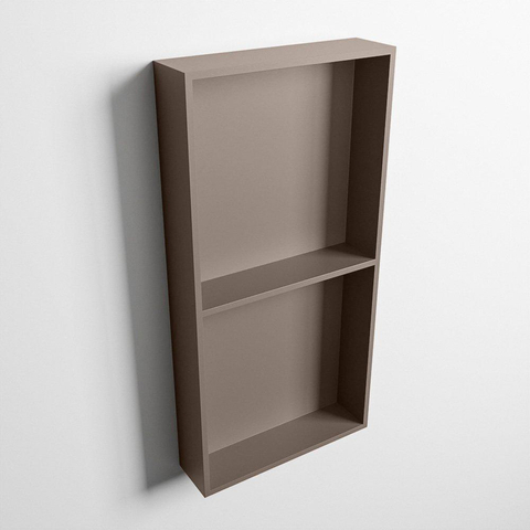 Mondiaz Easy nis 29.5x59.5x8cm voor Inbouw/opbouw 2 open vakken Solid surface Smoke/Smoke SW643765