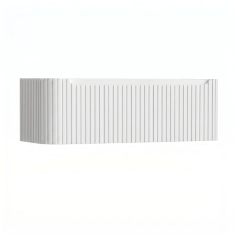 H&R Badmeubelen Juice Wastafelonderkast - 120x45x40cm - linkerhoek afgerond - 3D-front - 1 lade - geïntegreerde greep - wit mat SW1259886