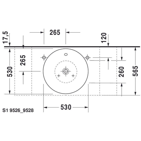 Duravit Starck 1 opzet wastafel 53 cm. rond wit 0298995