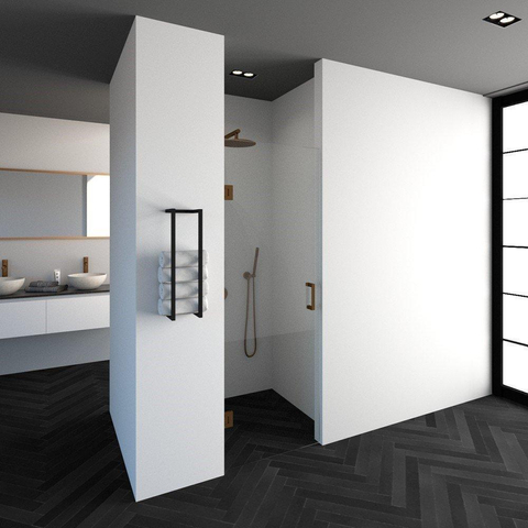 BRAUER Crée Porte de douche - 70x200cm - sans profil - anti-calcaire - verre de sécurité 8mm - cuivre SW486587
