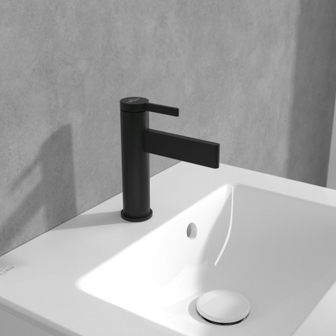 Villeroy & Boch Dawn 1 greeps wastafelkraan - zonder pop up afvoergarnituur - mat zwart SW974113