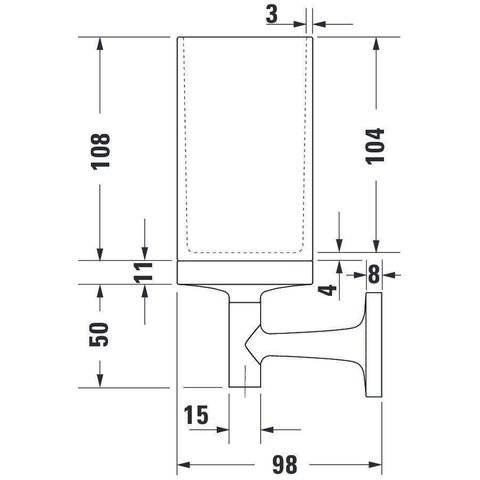Duravit Starck T Tandenborstelhouder - matglas - hoogglans chroom SW297092