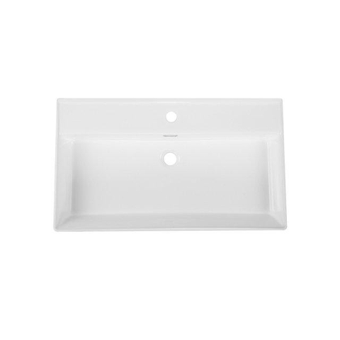Saniclass Legend Meubelwastafel - 81x47x16cm - met overloop - 1 wasbak - 1 kraangat - keramiek - glans wit SW1382543
