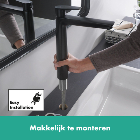 Hansgrohe Talis e 1 greeps wastafelkraan - 240 PopUp - trekwaste - mat zwart SW297635