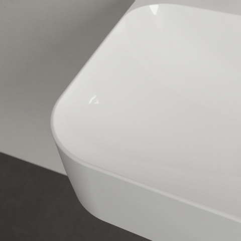 Villeroy & Boch finion wastafel - 1 kraangat - 60x47cm CeramicPlus - zonder overloop - White Alpine (glans wit) SW106468