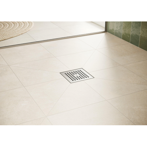 Hansgrohe RainDrain Point Bonde de douche - 10x10cm - brushed stainless steel SW1590432