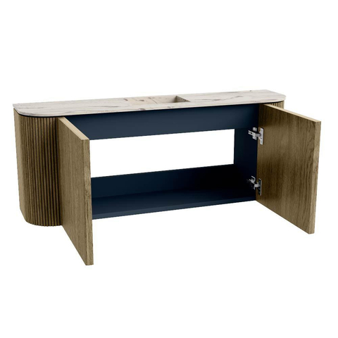 Mondiaz JOYA-DLUX Meuble de toilette 103,2 cm - arrondi gauche et droite couleur Dusk - Vasque FAYE position Milieu 1 trou de robinet couleur Nata. SW1425966
