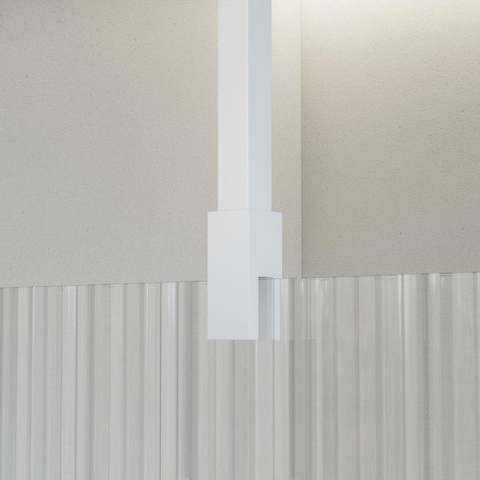 Fortifura Galeria Douche à l'italienne - 140x200cm - Verre nervuré - Bras plafond - Blanc mat SW957428